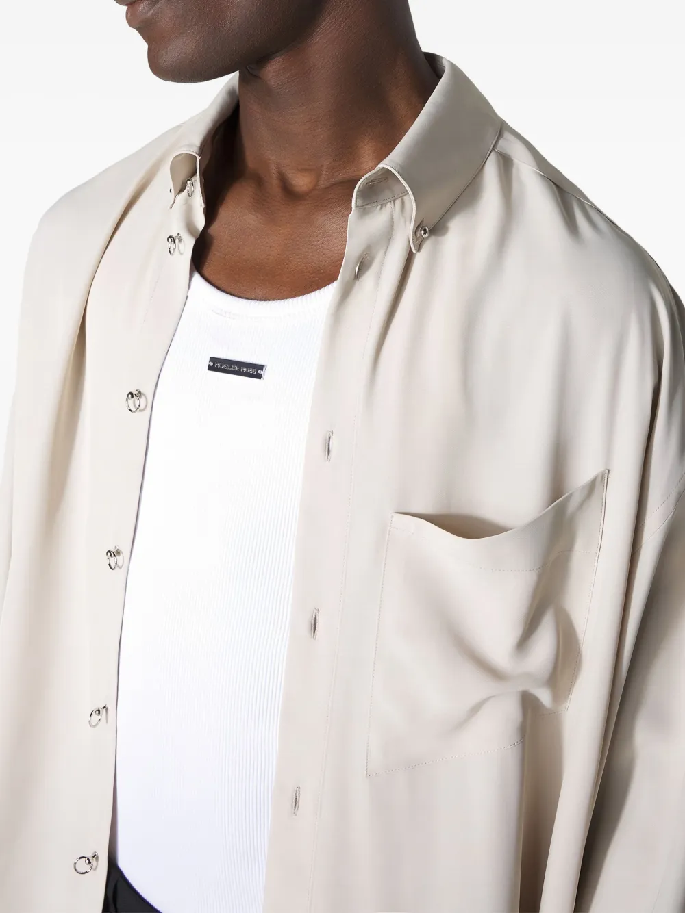 Mugler Button-fastening Patch-pocket Shirt In White