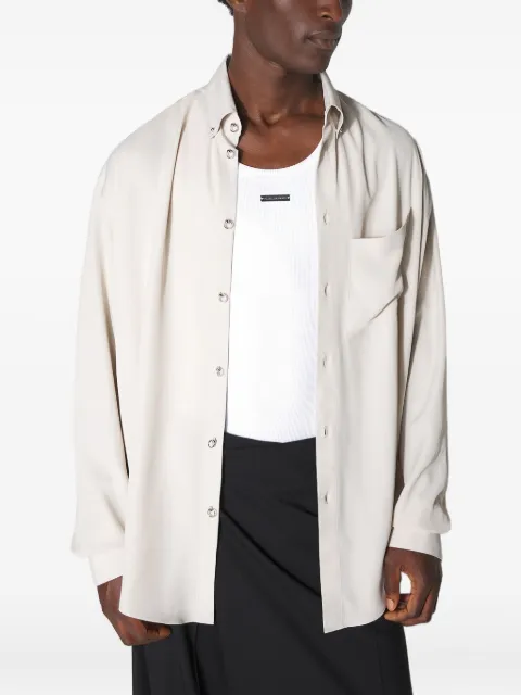 Mugler button-fastening patch-pocket shirt
