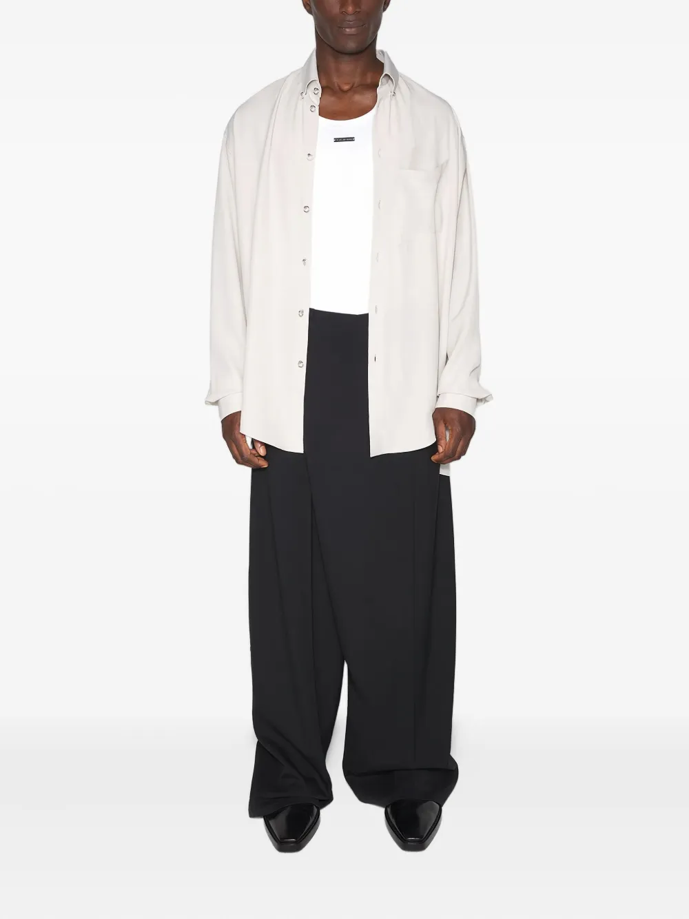 Mugler button-fastening patch-pocket shirt - Wit
