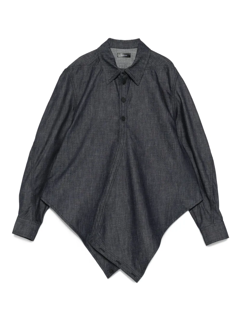 Mugler asymmetrical button-fastening shirt Blauw