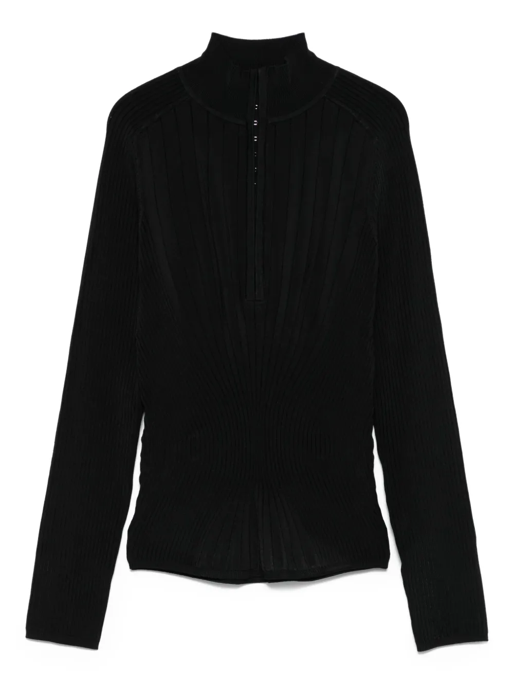 ribbed high-neck jumper
