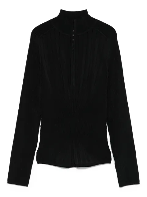 Mugler ribbed high-neck jumper