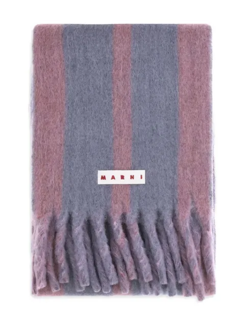 Marni striped fringed scarf