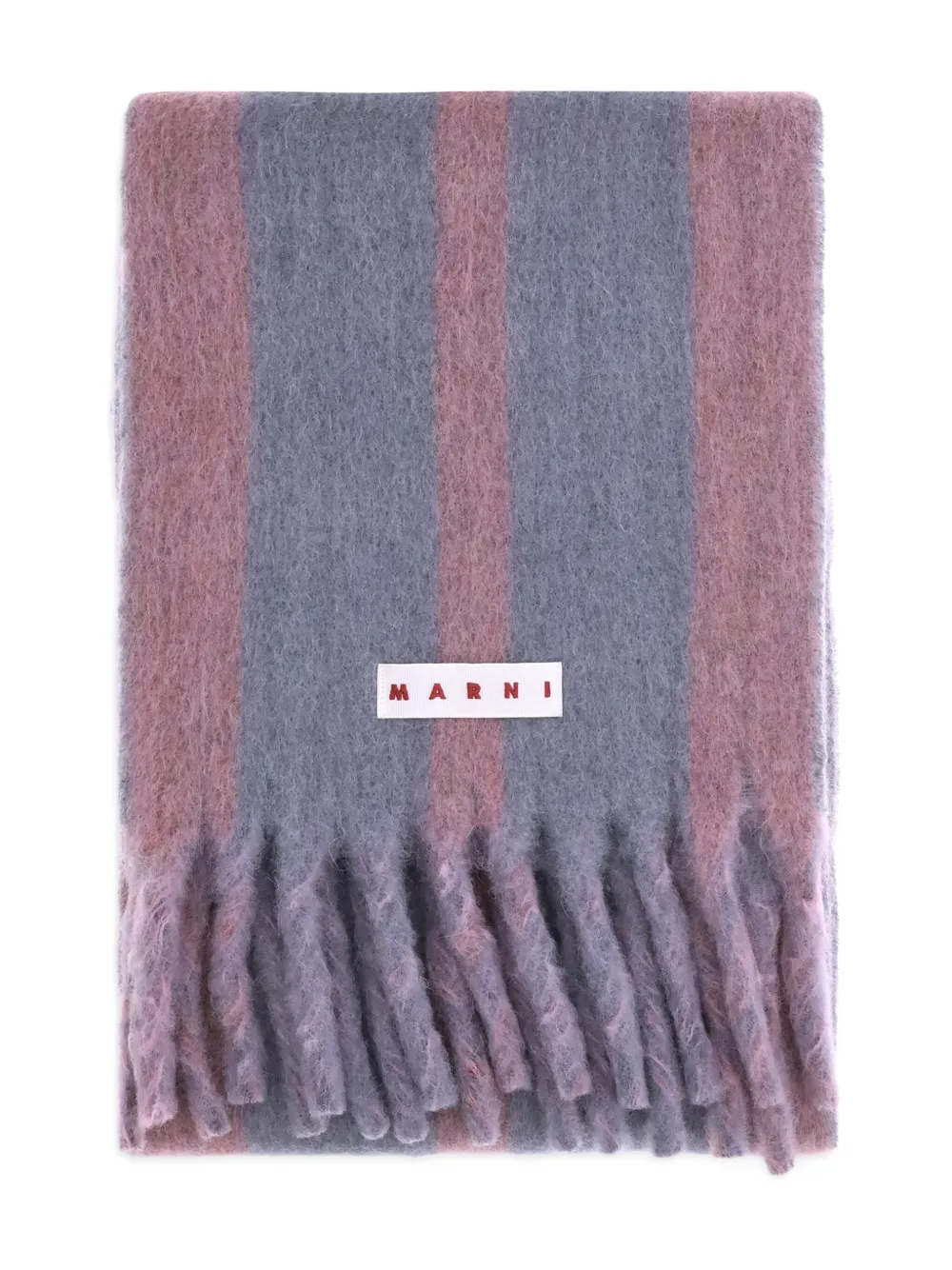 Marni Striped Fringed Scarf In Multi