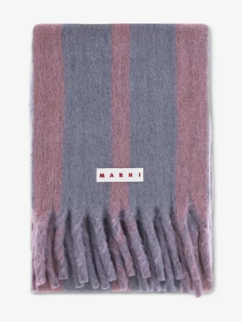 Marni striped fringed scarf