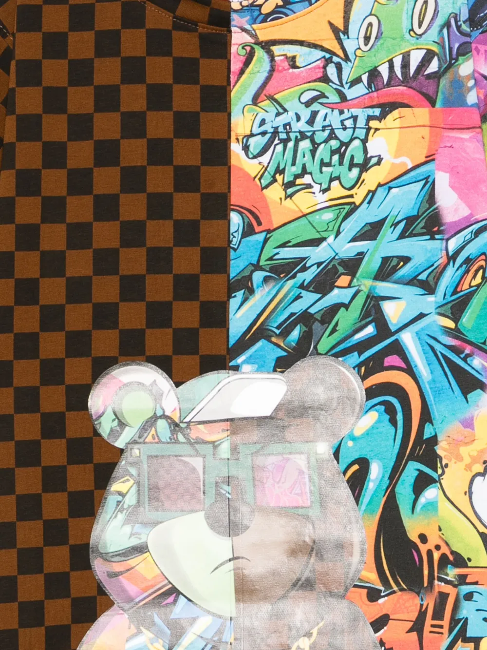 sprayground kid check-graffiti print T-shirt Bruin