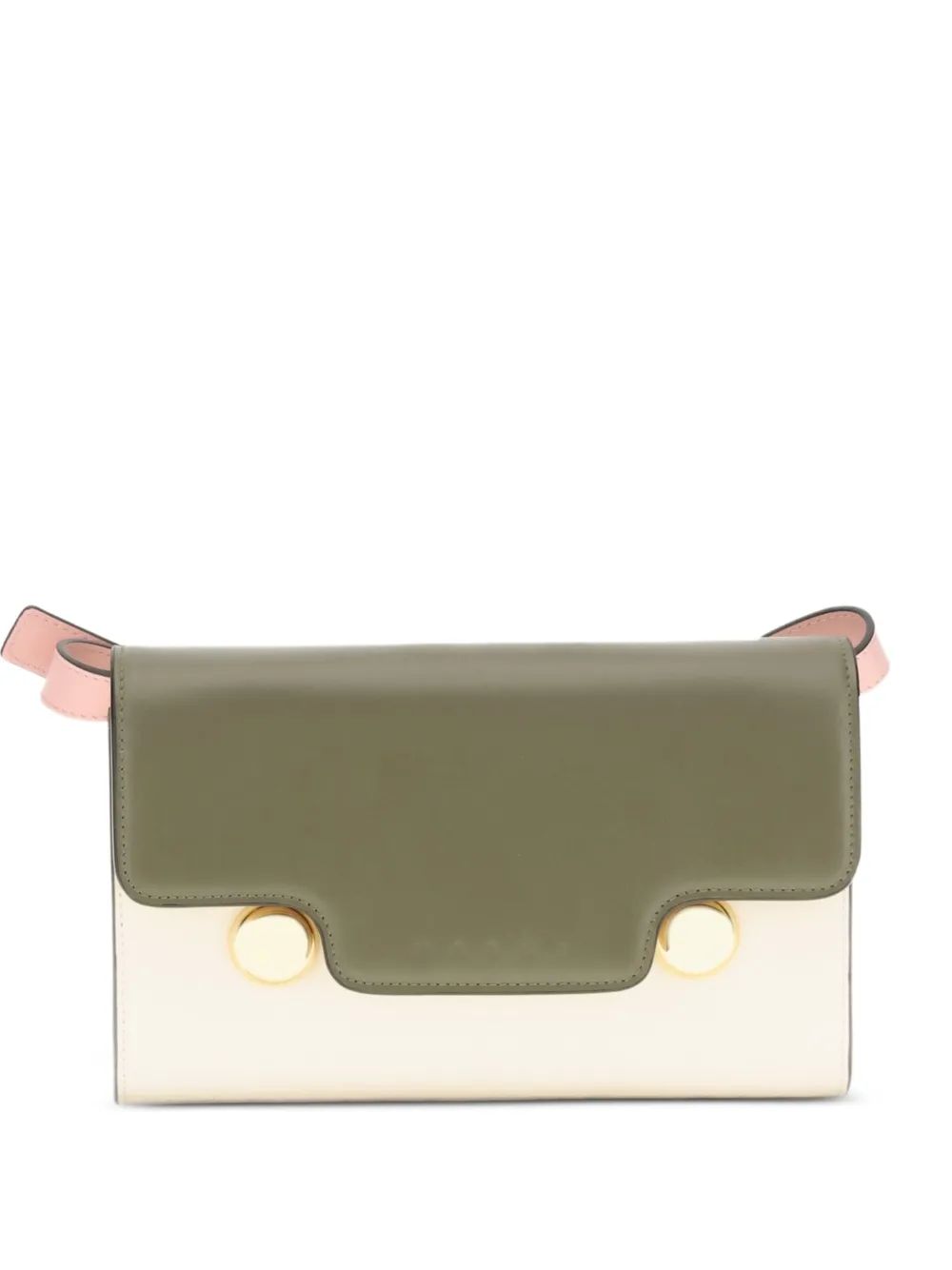 Marni Trunkaroo calf leather two-tone shoulder bag Roze