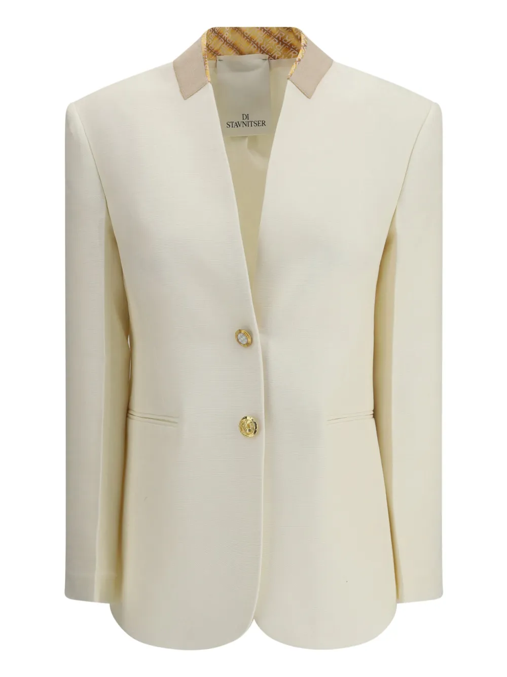 Di Stavnitser contrast-collar gold-button jacket | White | Image 1