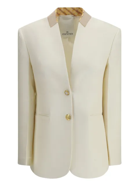 Di Stavnitser contrast-collar gold-button jacket
