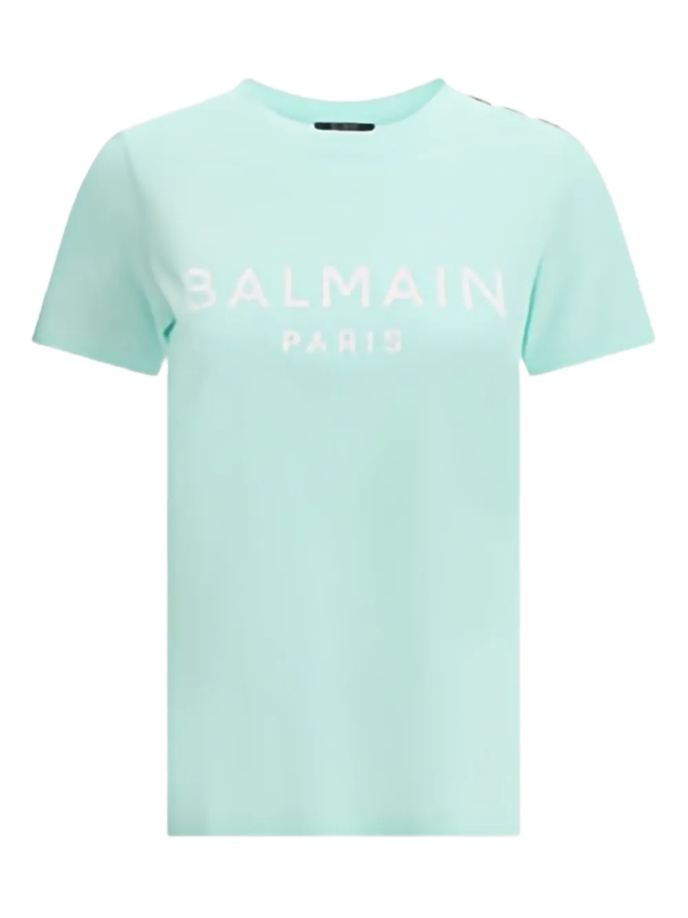 Balmain logo-print cotton T-shirt | Green | Image 1