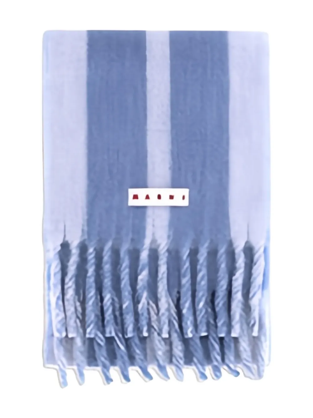 Marni striped fringed scarf - Blu