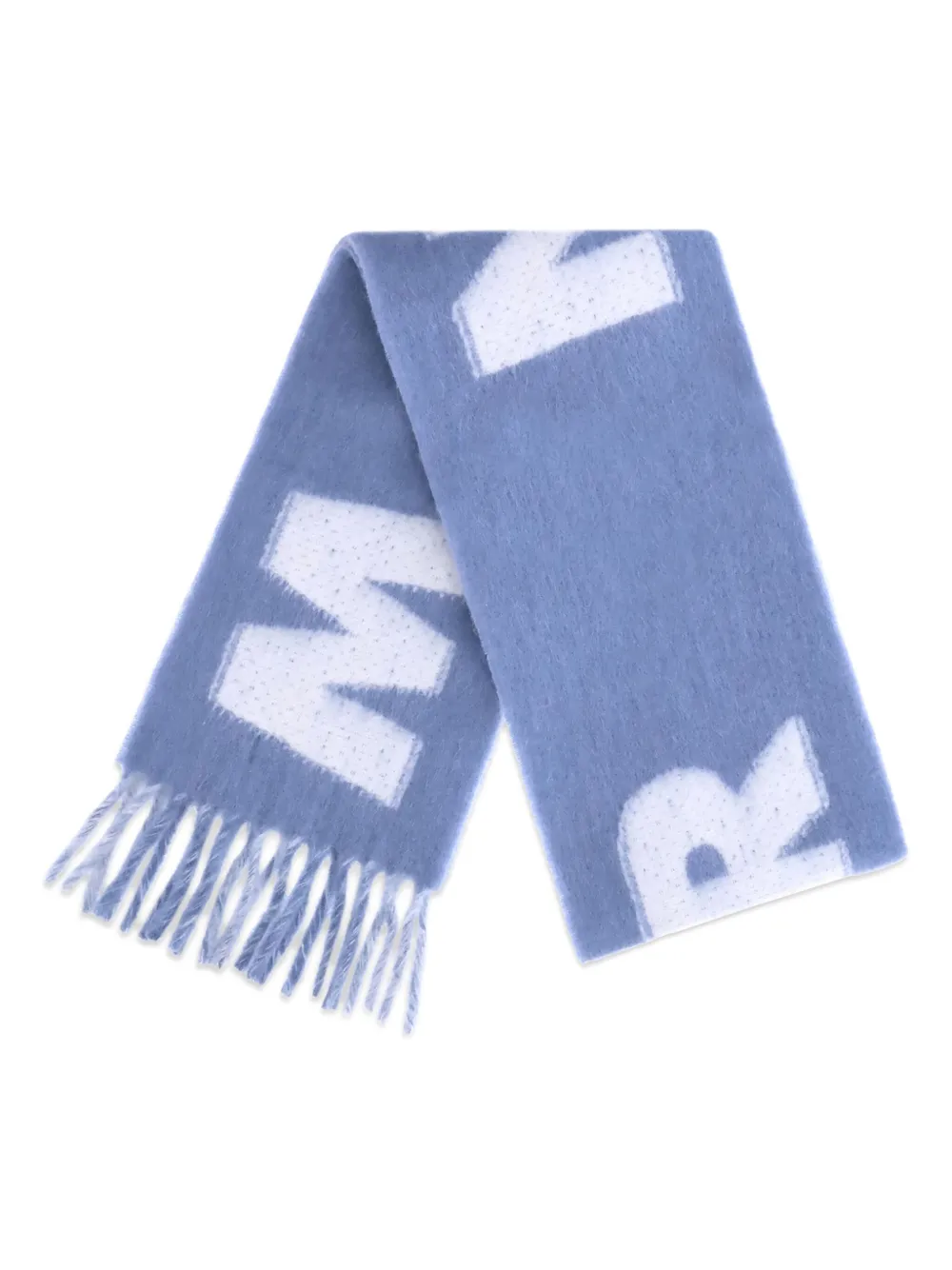 Marni striped fringed scarf - Blauw