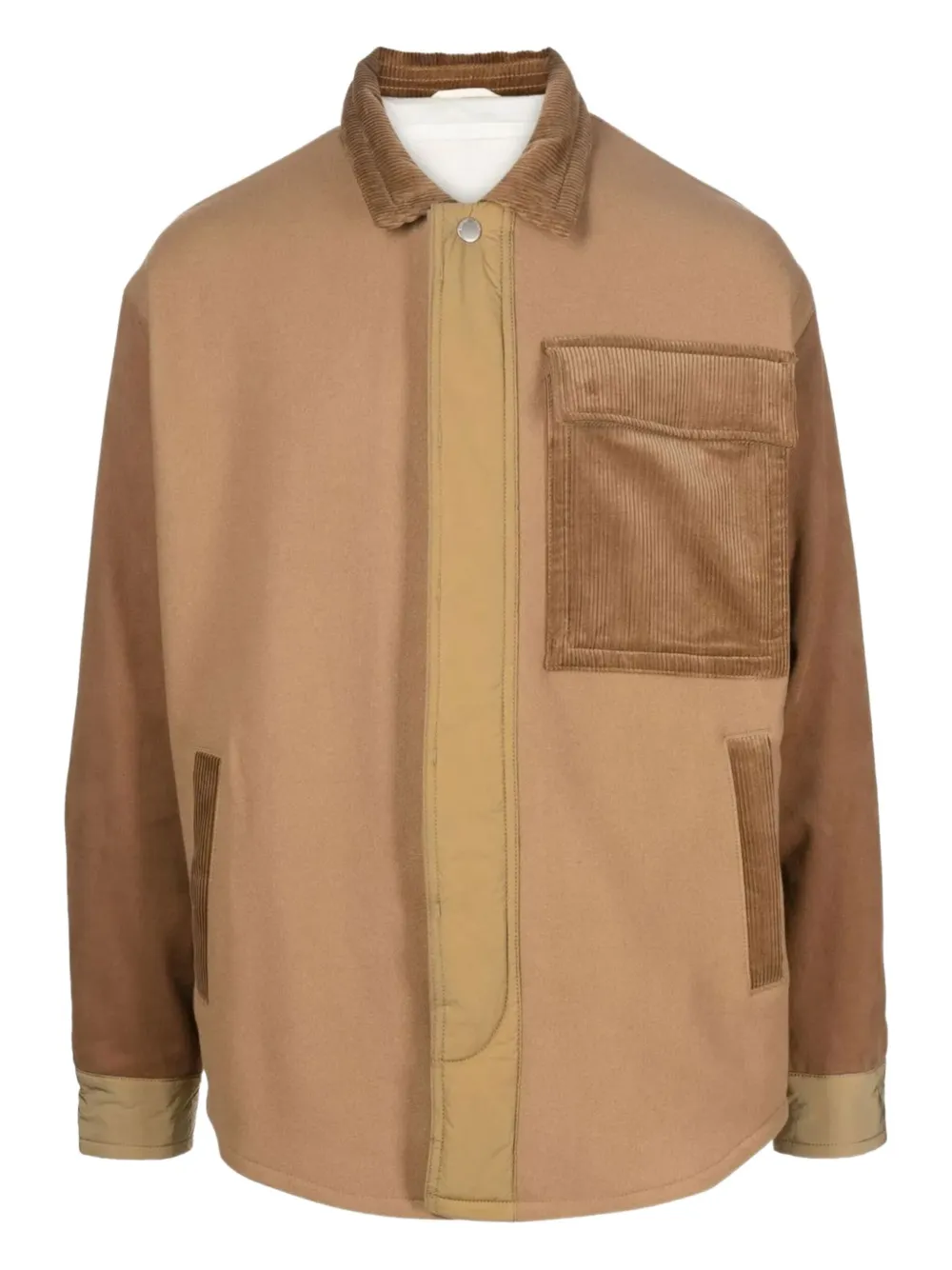 Emporio Armani corduroy-panelled cotton jacket Beige