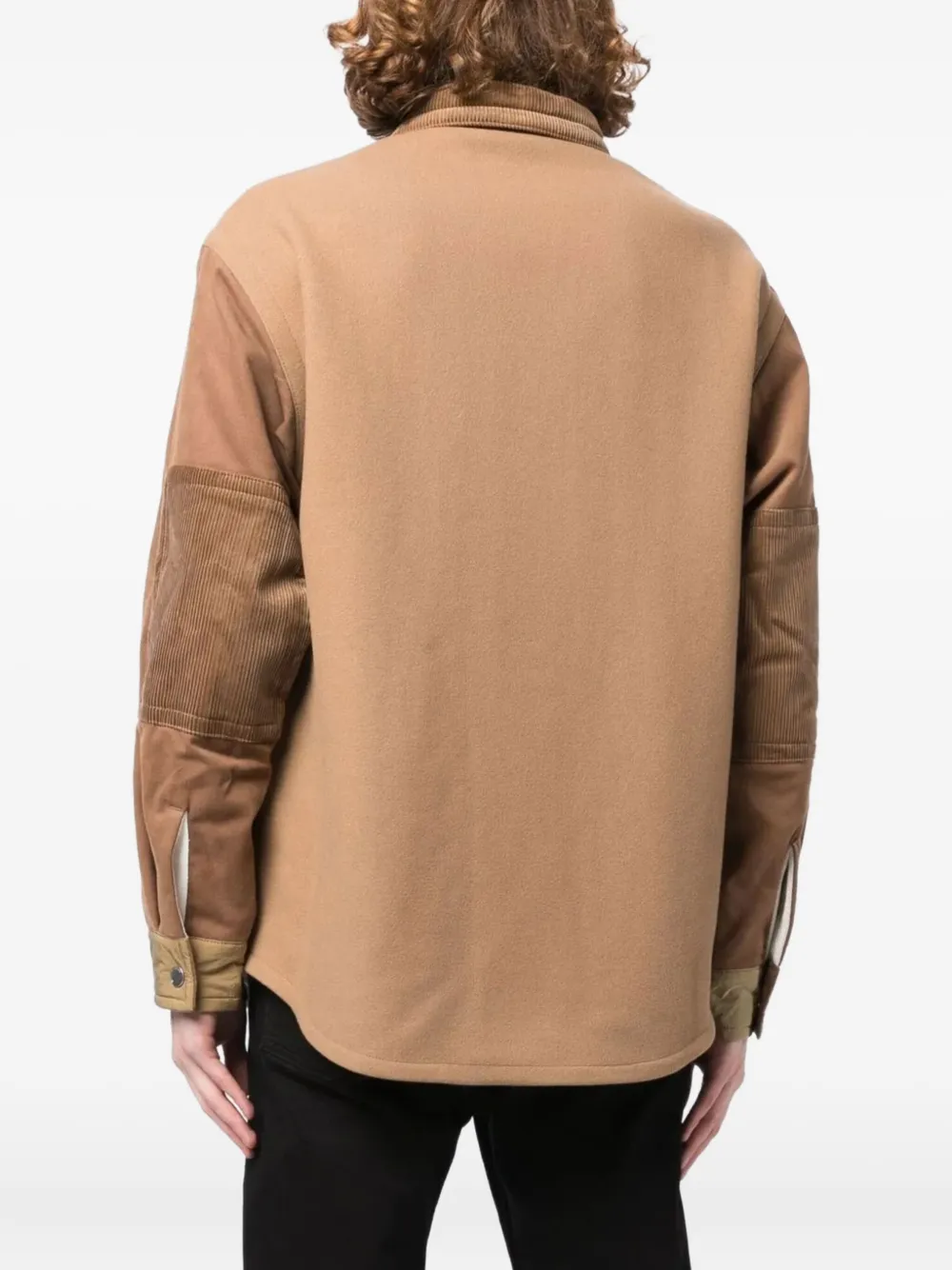 Emporio Armani corduroy-panelled cotton jacket Beige