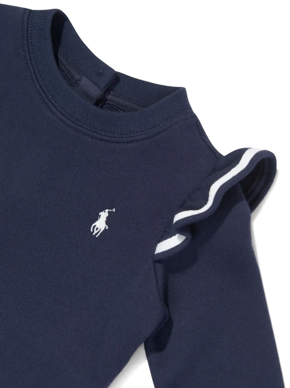 POLO RALPH LAUREN KIDS ruffled sweatshirt dress Navy