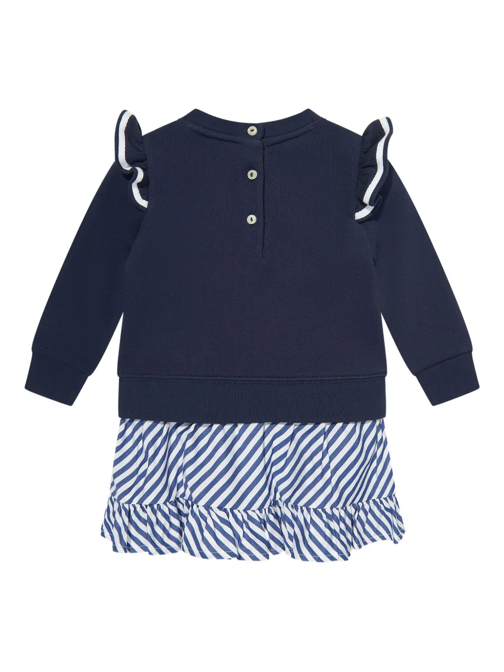 POLO RALPH LAUREN KIDS ruffled sweatshirt dress Navy