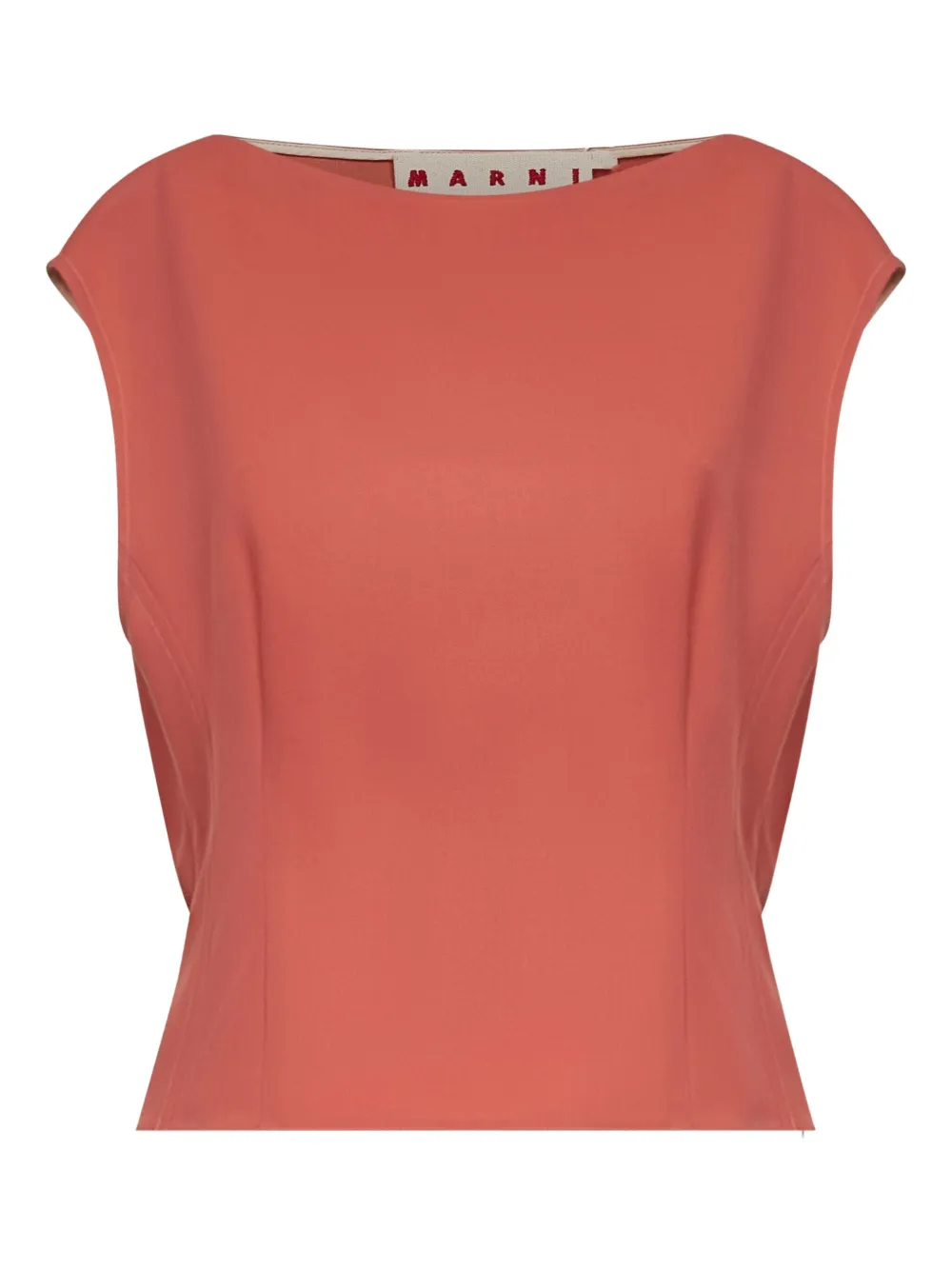 Marni boat-neck gathered top Oranje