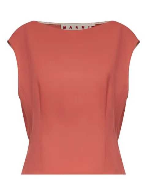 Marni boat-neck gathered top