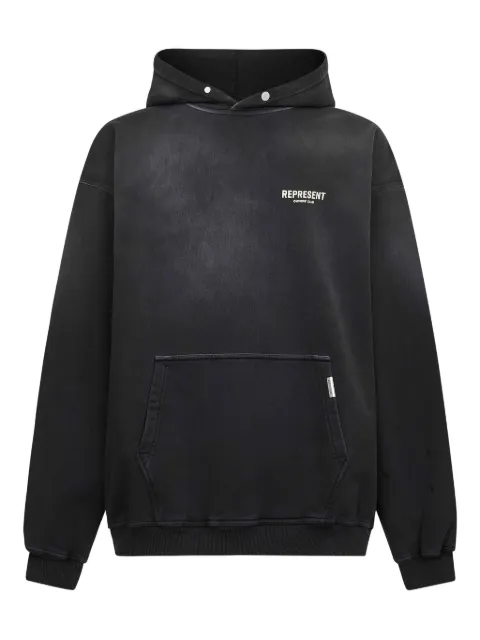 Represent logo-print cotton hoodie