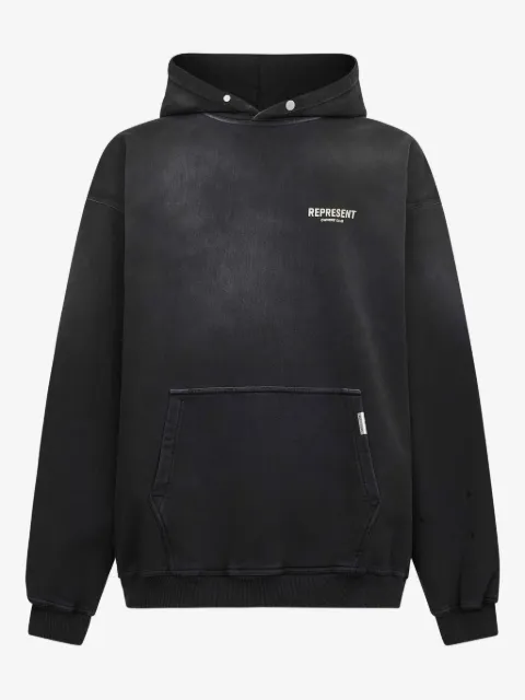 Represent logo-print cotton hoodie