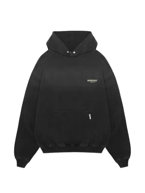 Represent logo-print cotton hoodie