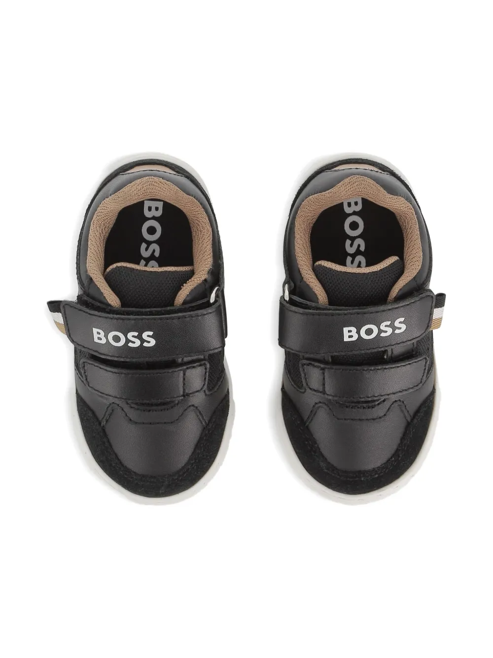 BOSS Kidswear touch-strap logo sneakers Black