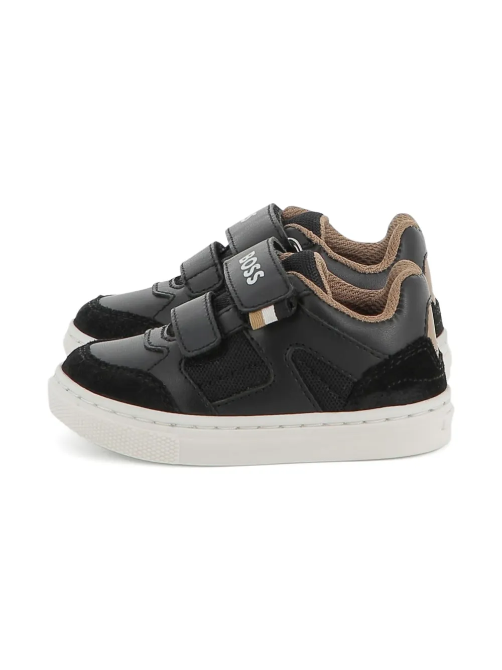 BOSS Kidswear touch-strap logo sneakers Black