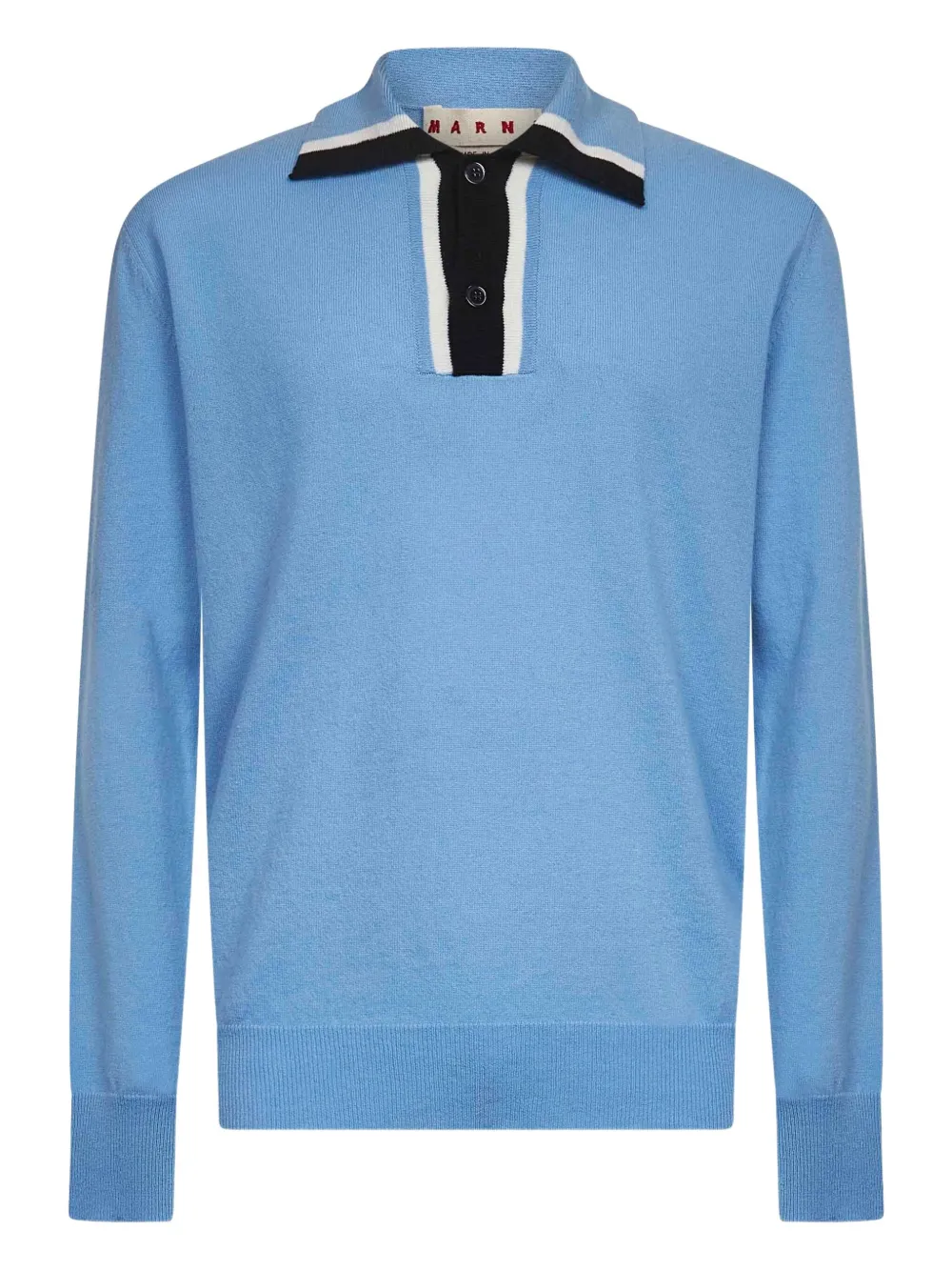 Marni ribbed-collar striped polo shirt | Blue | Image 1
