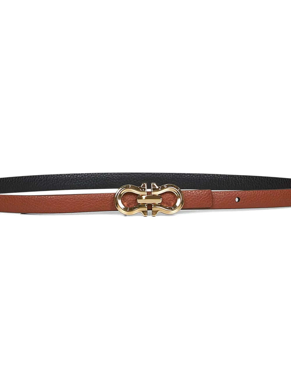 Ferragamo Riem met Gancini gesp Bruin
