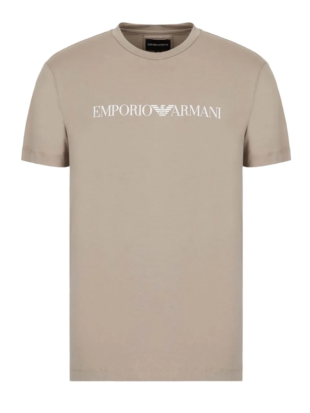 Emporio Armani logo-print crew-neck T-shirt Beige