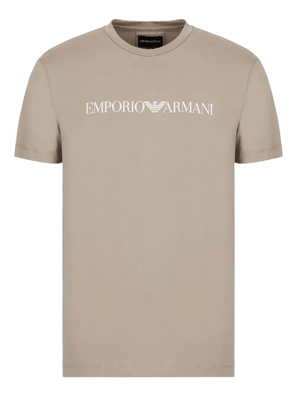 Emporio Armani logo-print crew-neck T-shirt Beige