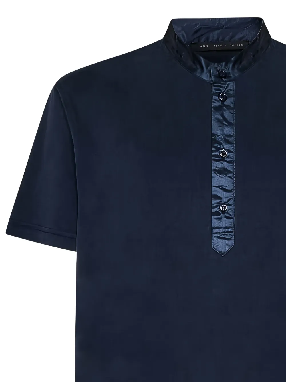 Low Brand mandarin-collar button-placket T-shirt Blauw
