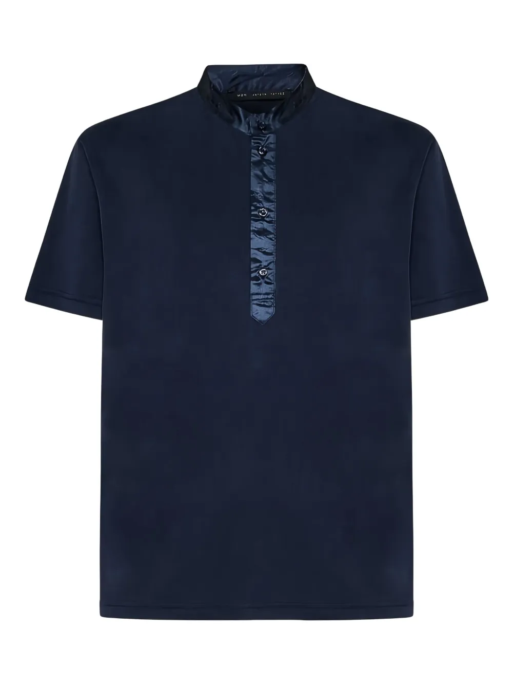 Low Brand mandarin-collar button-placket T-shirt Blauw