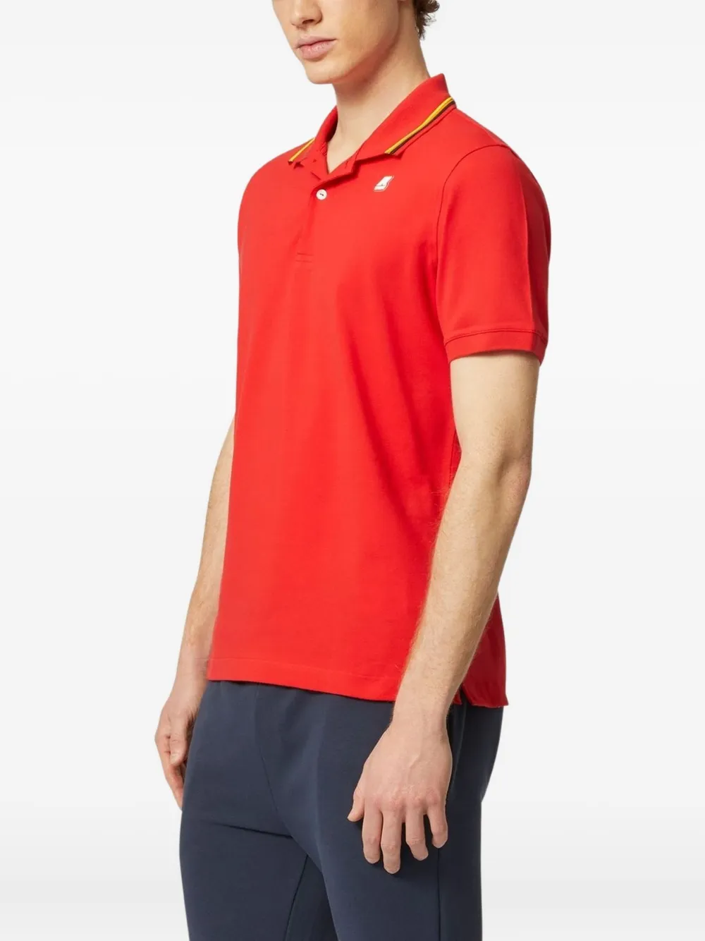 K-Way Poloshirt met gestreepte kraag Rood