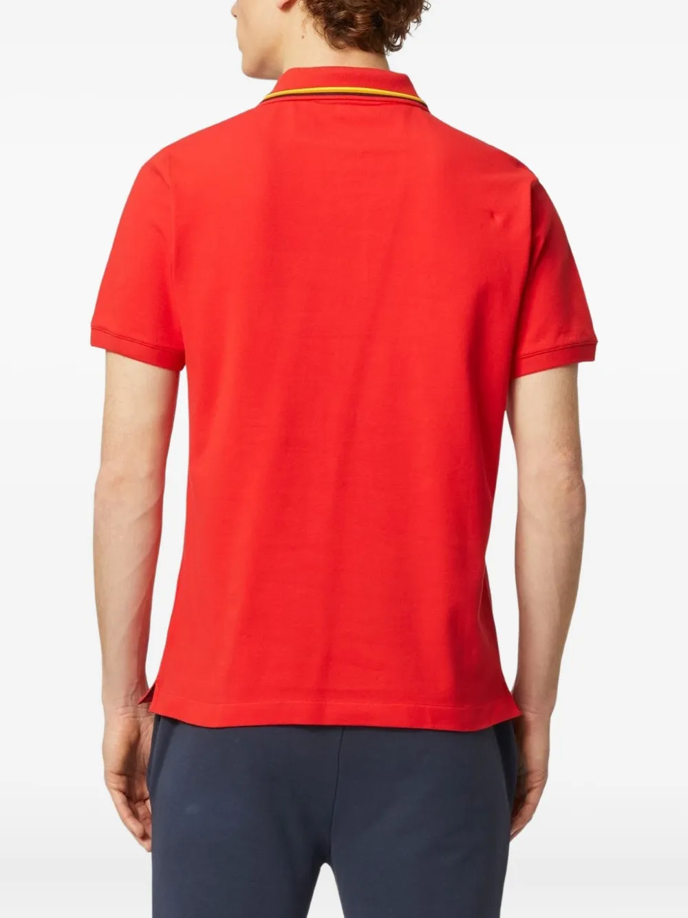 K-Way Poloshirt met gestreepte kraag Rood