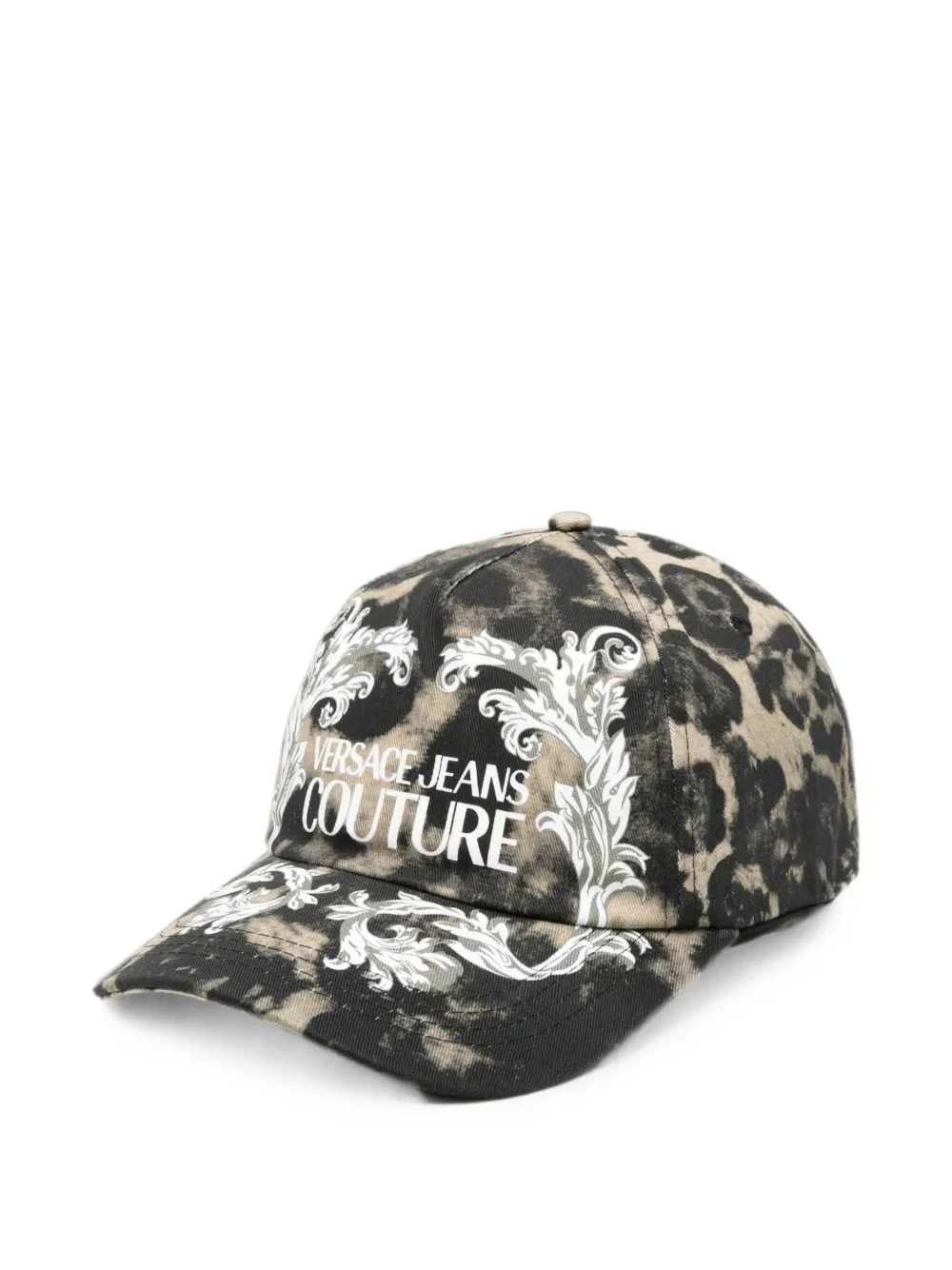Versace Jeans Couture leopard-print Baroque-pattern baseball cap - Schwarz