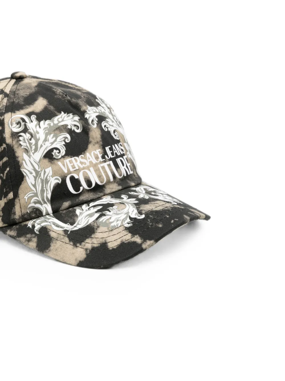 Versace Jeans Couture Honkbalpet met luipaardprint en barok-patroon Zwart
