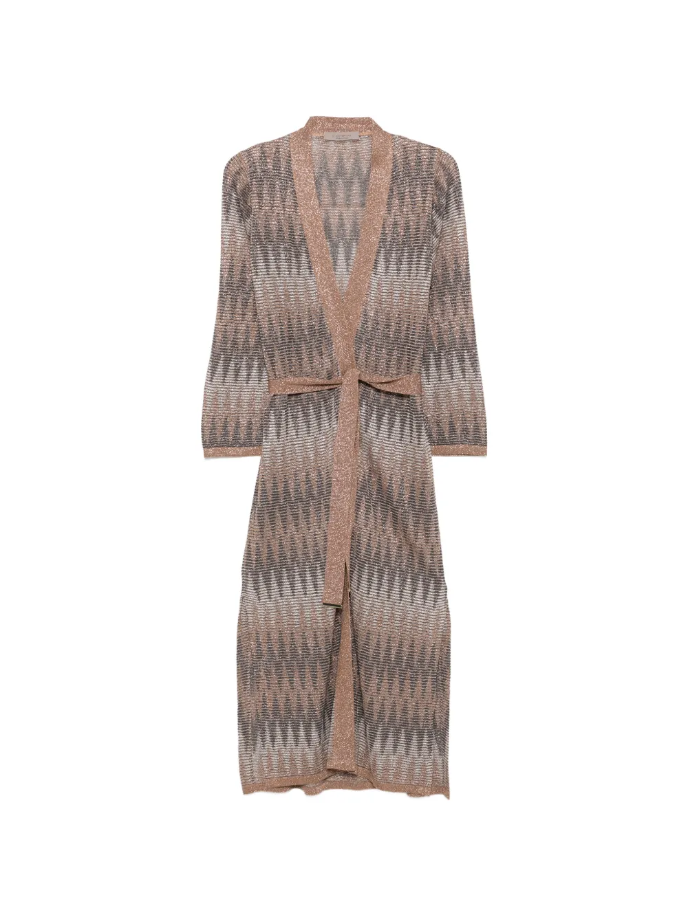 D.Exterior Geometrisch gemusterter Cardigan - Braun