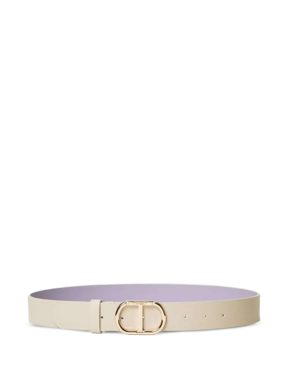 TWINSET gold-tone buckle leather belt Beige