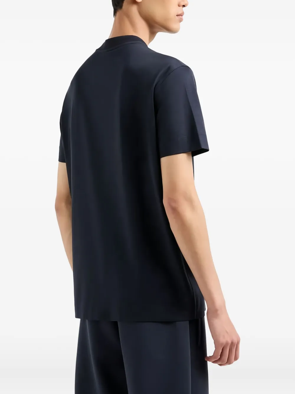 Emporio Armani Logo Eagle-embellished Crew-neck T-shirt In Blue