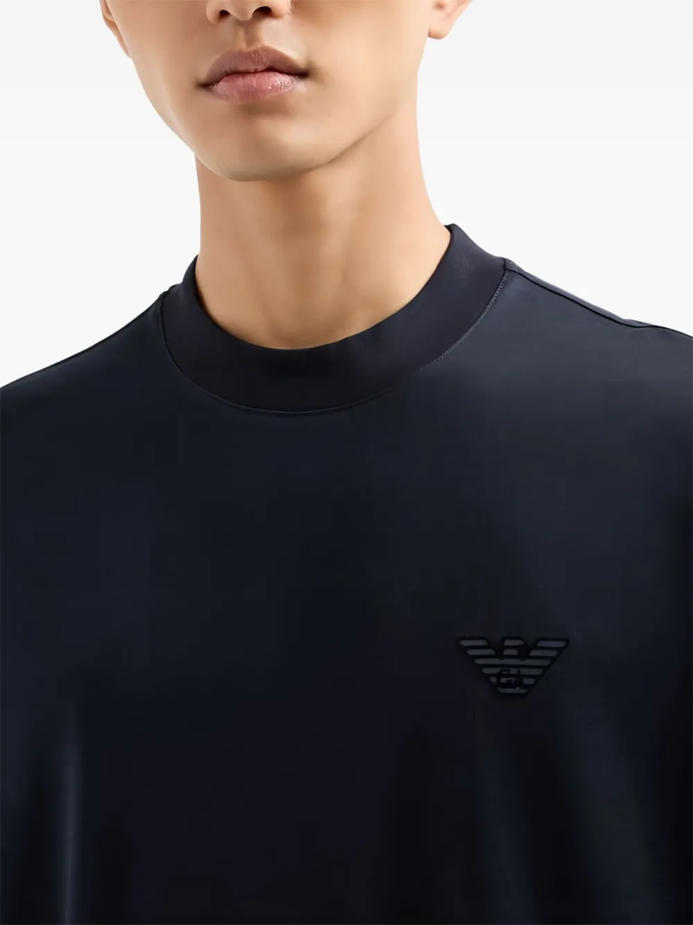 Emporio Armani Logo Eagle-embellished Crew-neck T-shirt In Blue