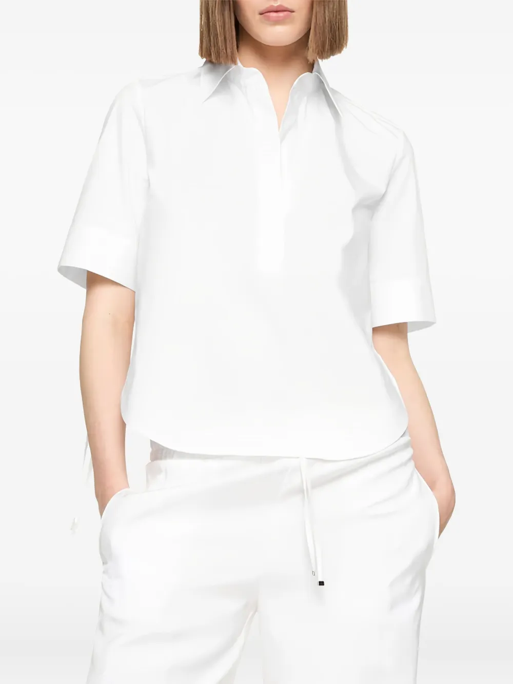 DONDUP drawstring-cuffs shirt Wit
