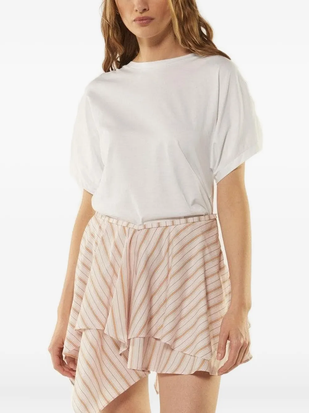DONDUP T-shirt met ruches Wit