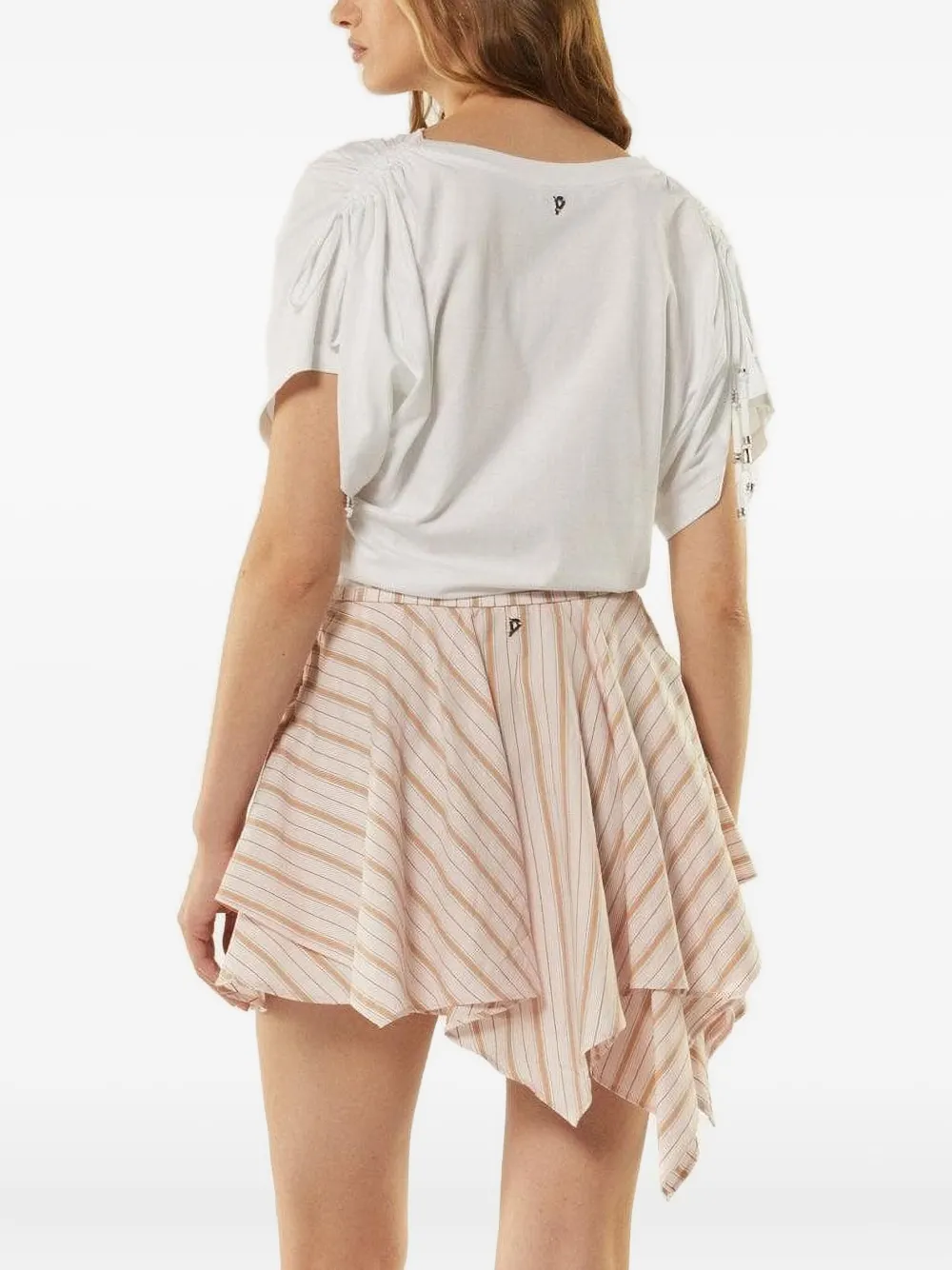 DONDUP T-shirt met ruches Wit