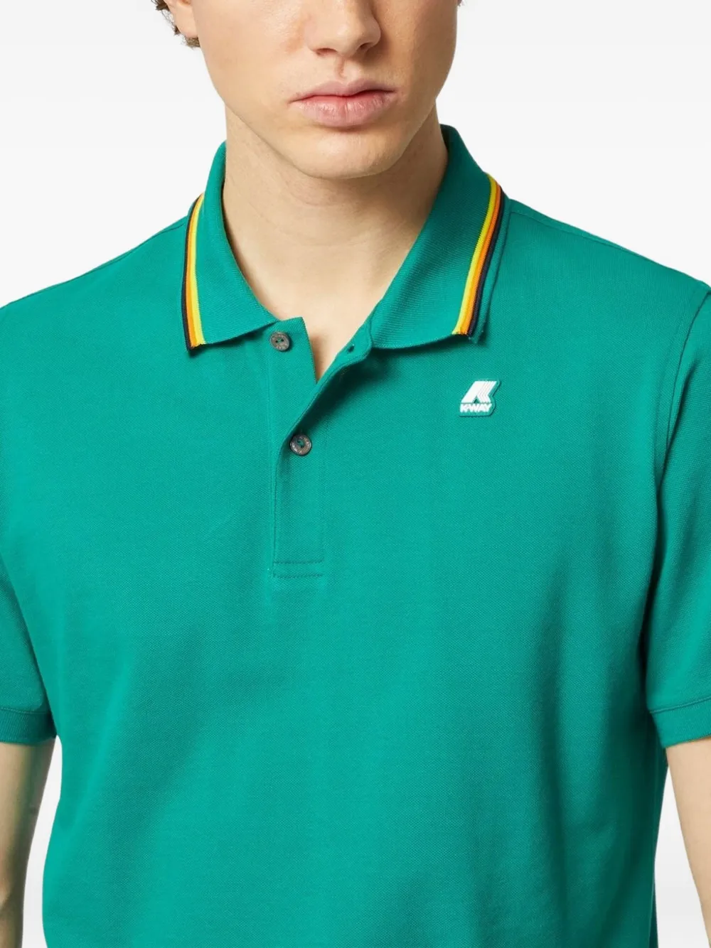 K-Way Jud poloshirt met gestreepte kraag Groen