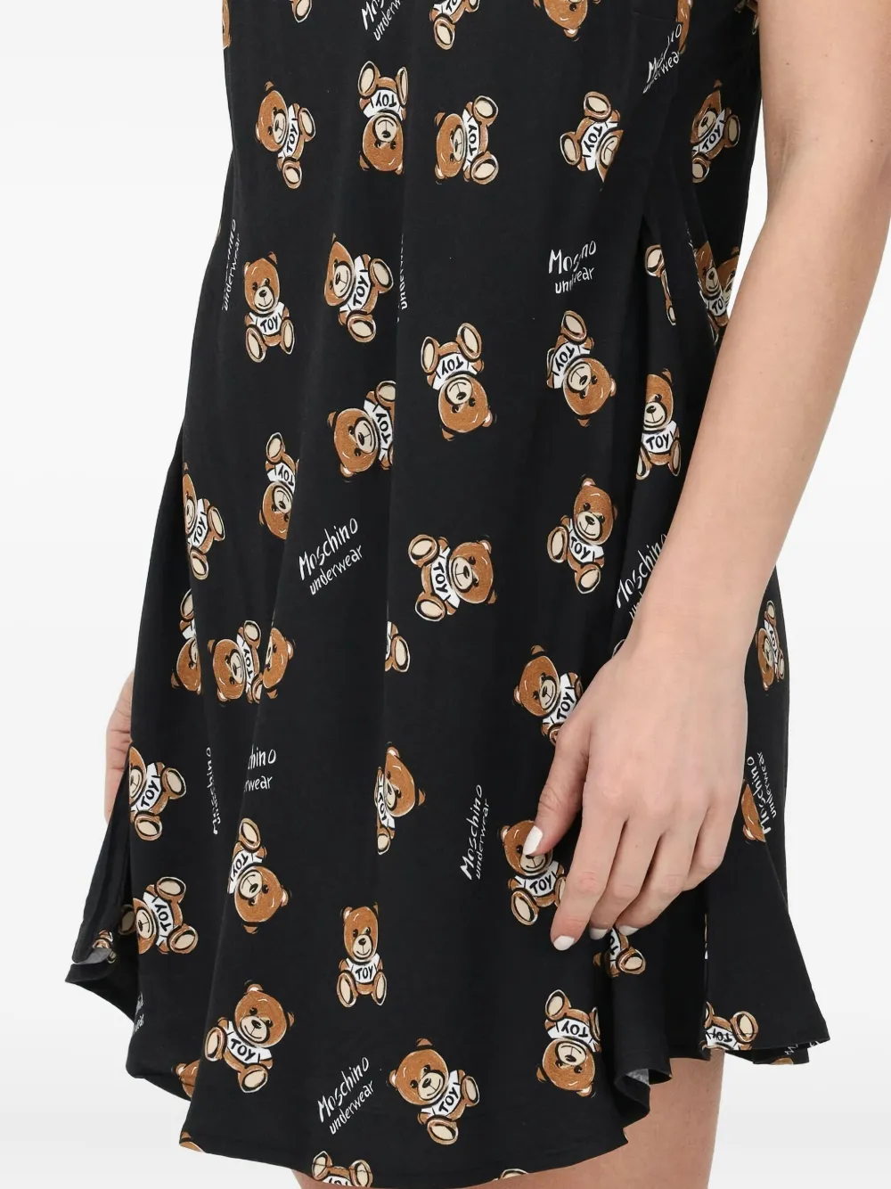 Moschino Mini-jurk met teddybeerprint Zwart