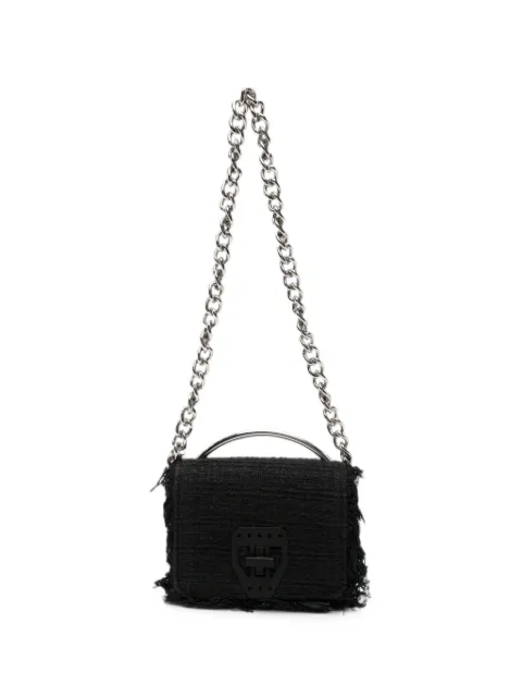 MSGM bouclé frayed-edge mini shoulder bag