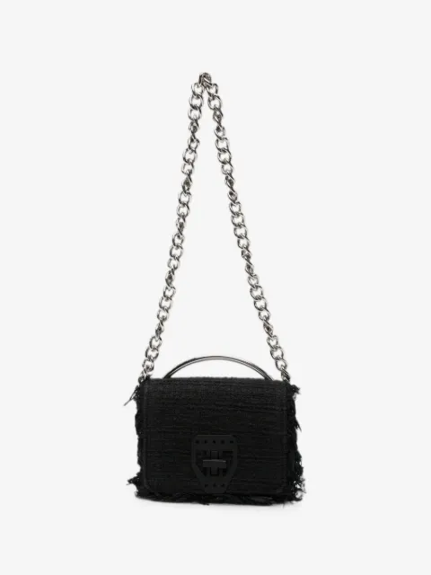 MSGM bouclé frayed-edge mini shoulder bag