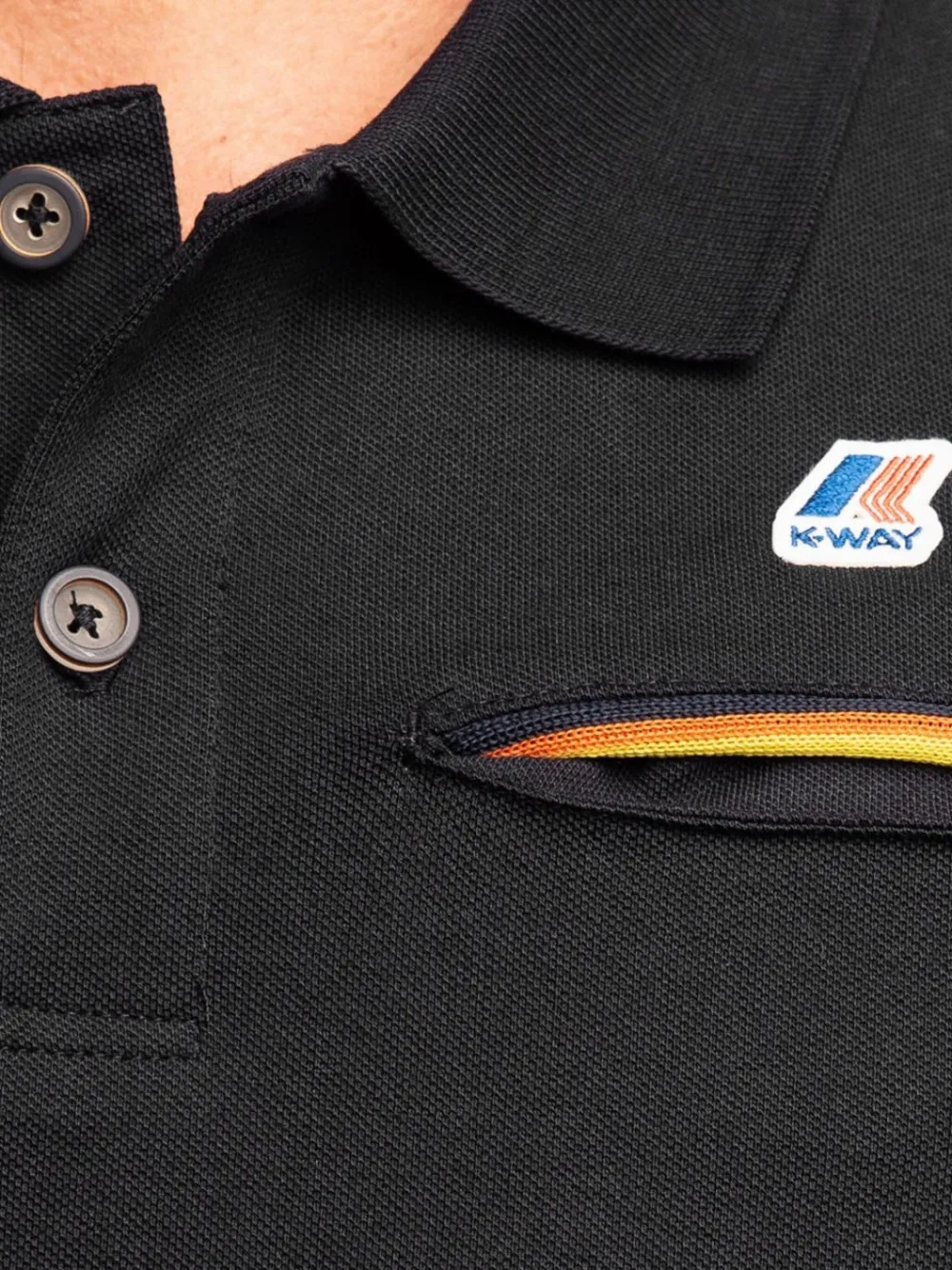 K-Way Briac poloshirt met zak Zwart