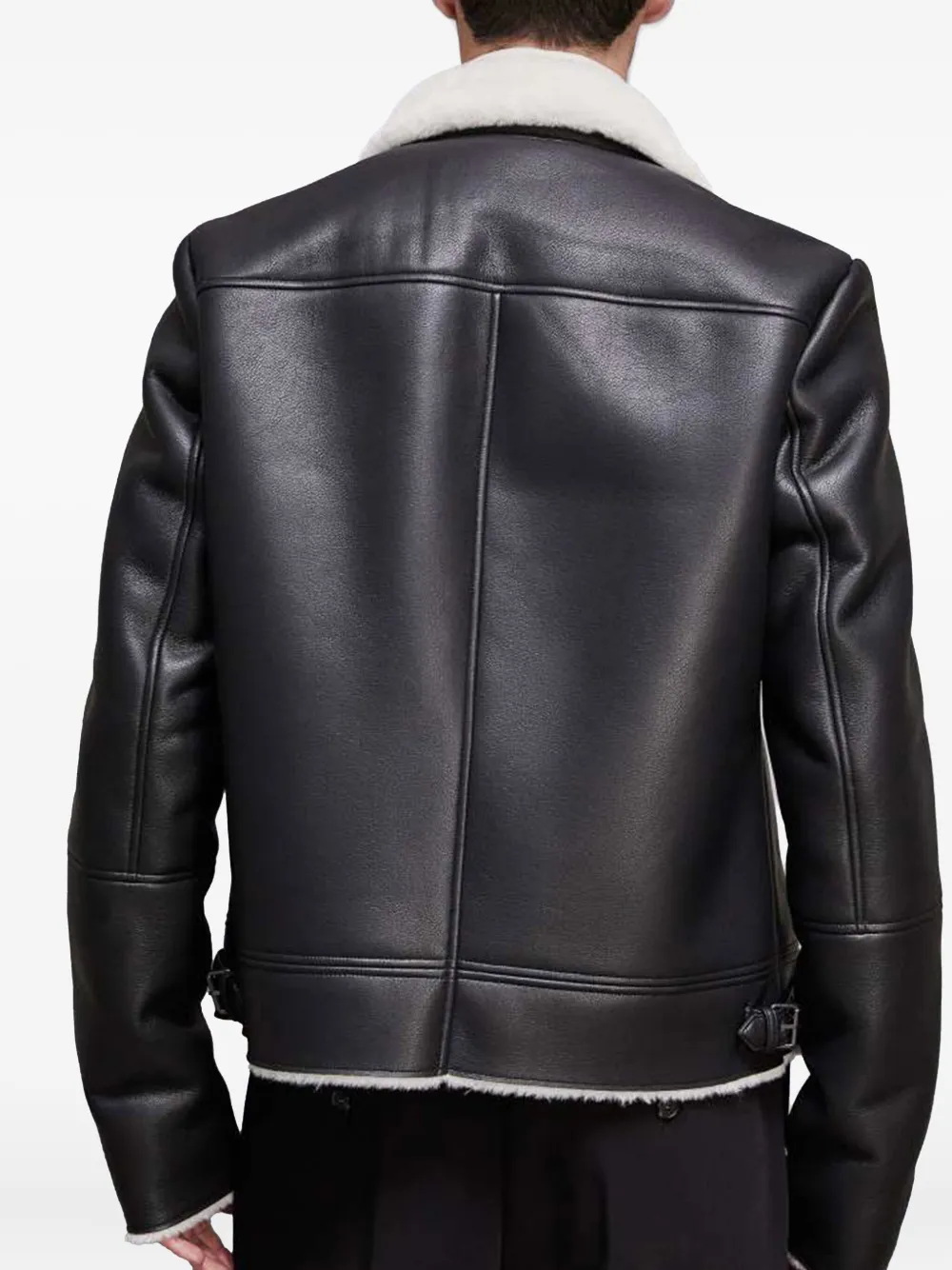 Patrizia Pepe shearling-collar jacket Zwart